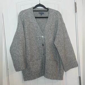 Democracy Gray Women's Cardigan with Bling Buttons Size Large